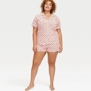 NWT Roller Rabbit x Target Floral Short Sleeves and Shorts Pajama Set Red 1X